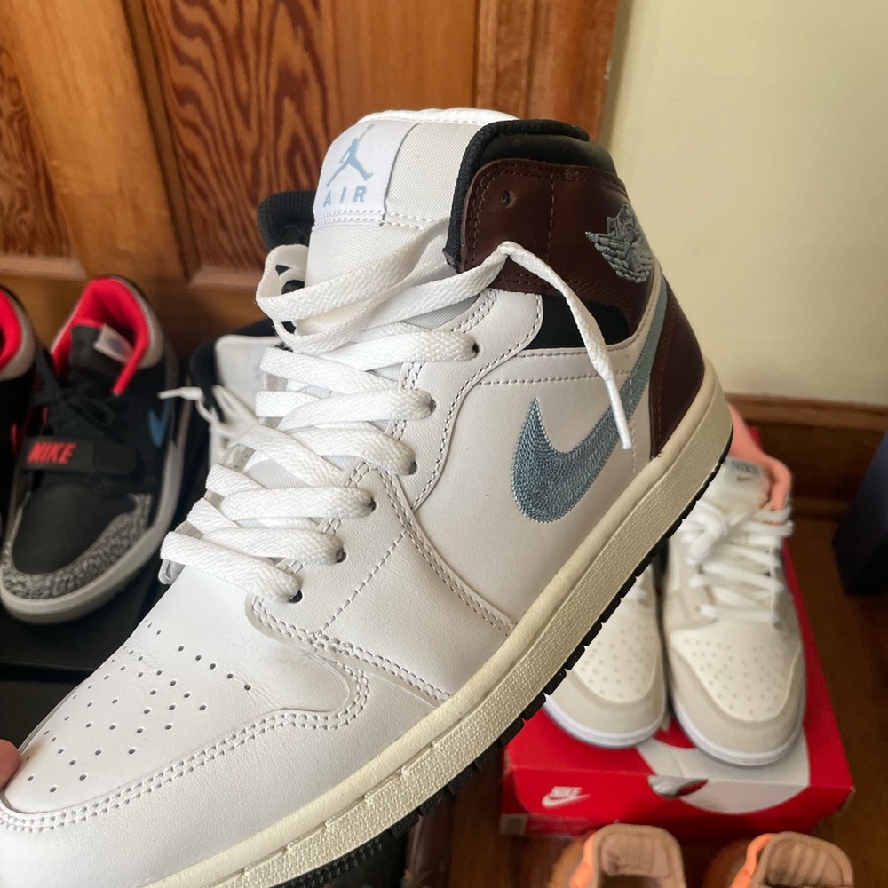 Jordan Men's White and Brown High-Top Sneakers